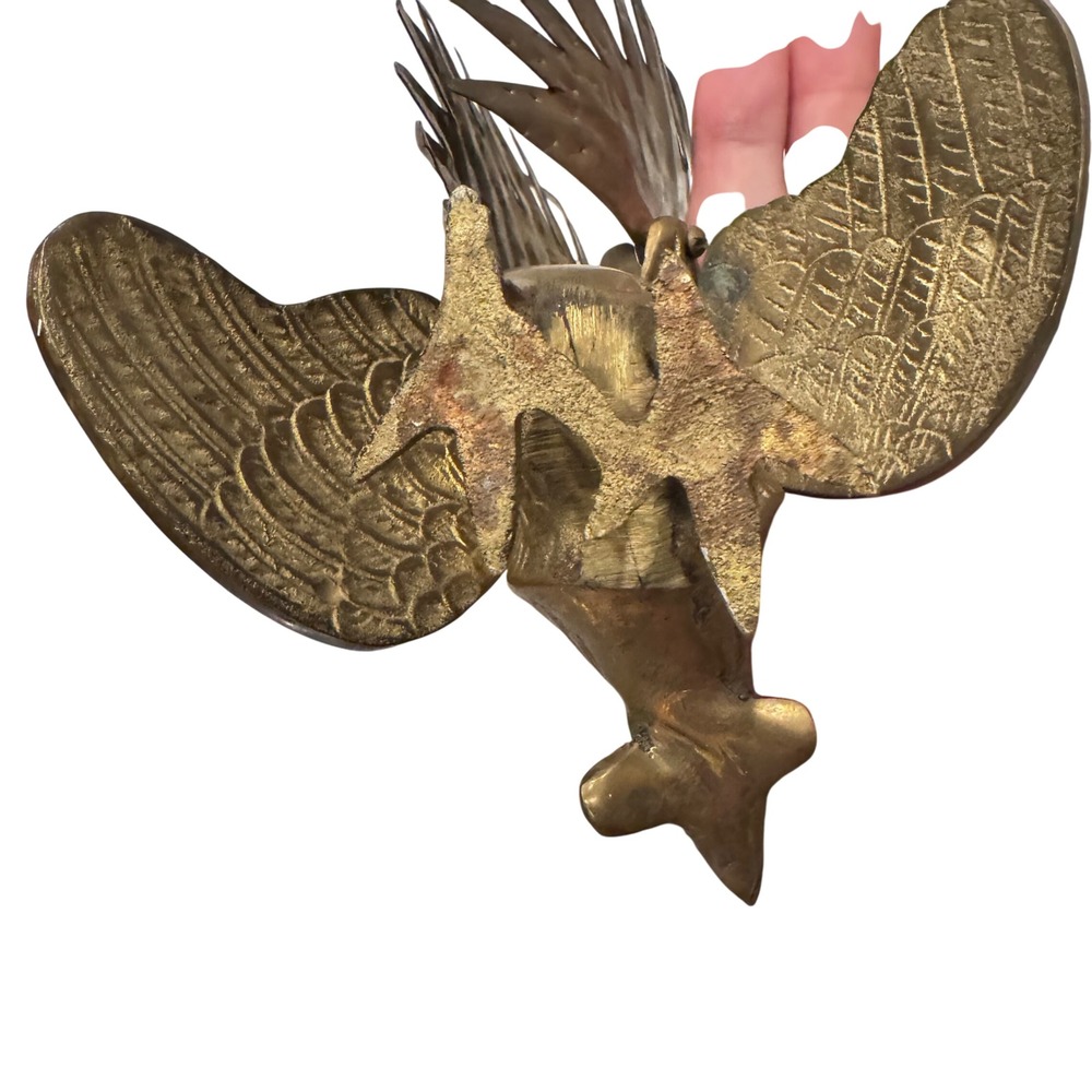 Vintage Brass Rooster‎ Figurine Metal Art Sculpture Made in Hong Kong - Picture 10 of 10